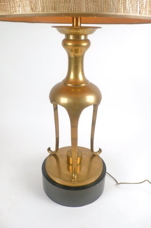 Mid-20th Century Asian Brass Lamp