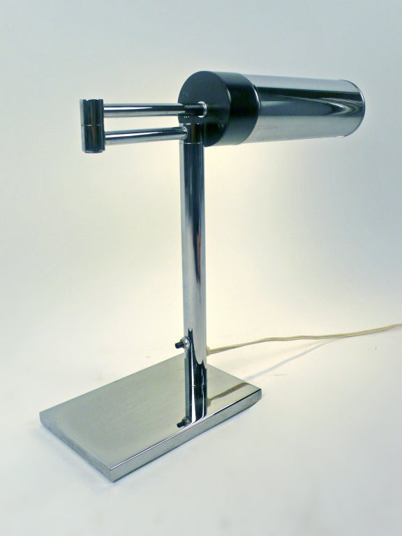 Nessen Chrome Swivel Arm Desk Lamp