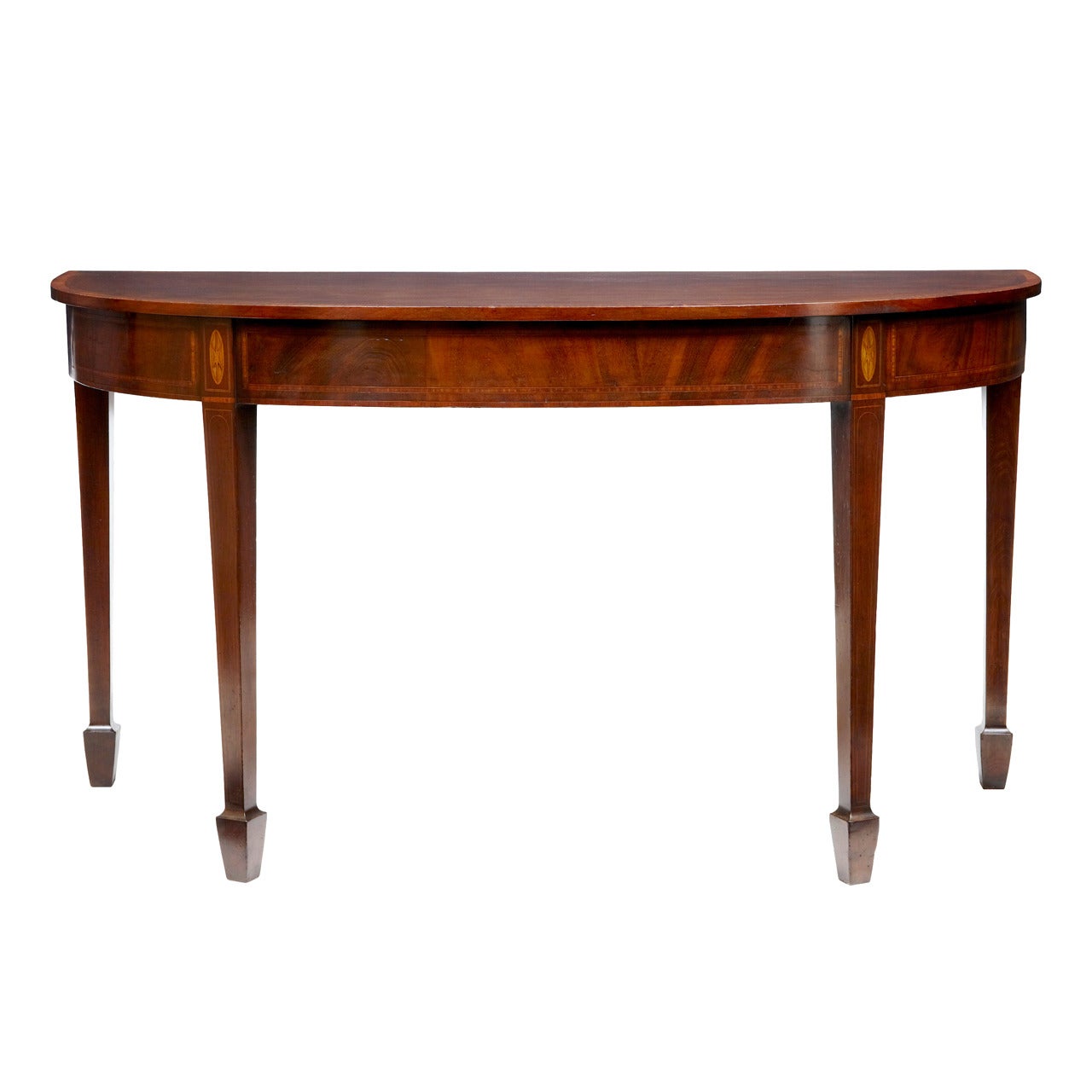 Late 19th Century Demi Lune Mahogany Serving Table