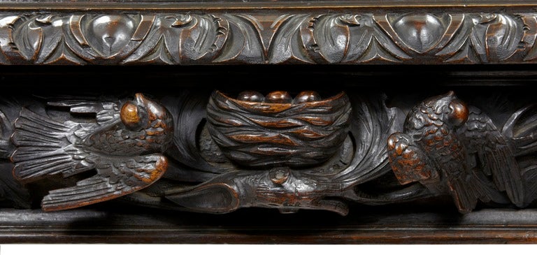 19th Century Carved Oak Mirrored Sideboard Dresser Bar In Good Condition In Debenham, Suffolk