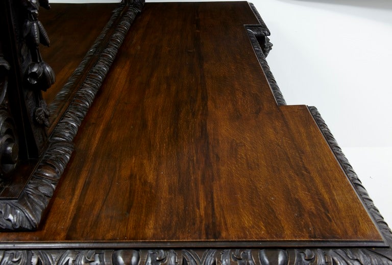 19th Century Carved Oak Mirrored Sideboard Dresser Bar 3