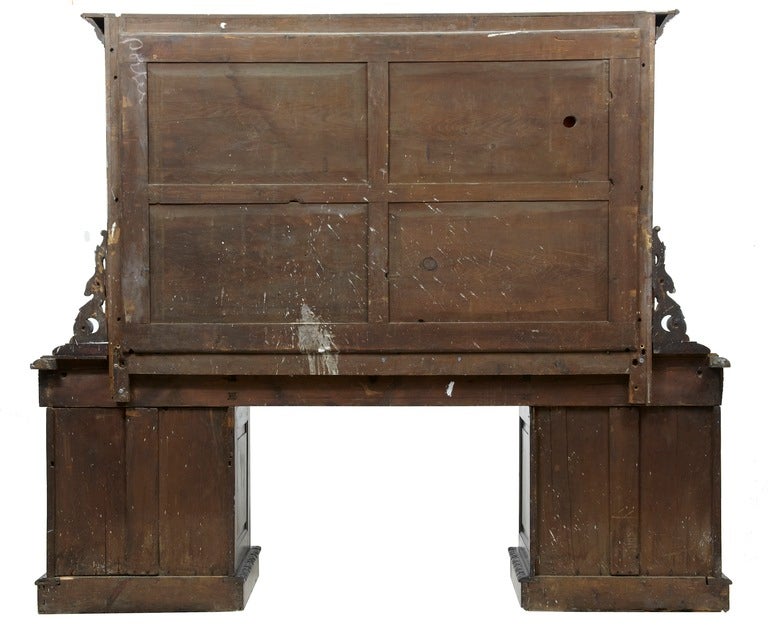 19th Century Carved Oak Mirrored Sideboard Dresser Bar 4