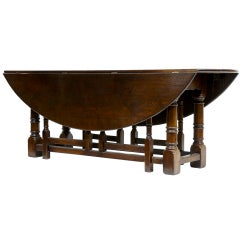 20th Century Fine English Oak Gateleg Table