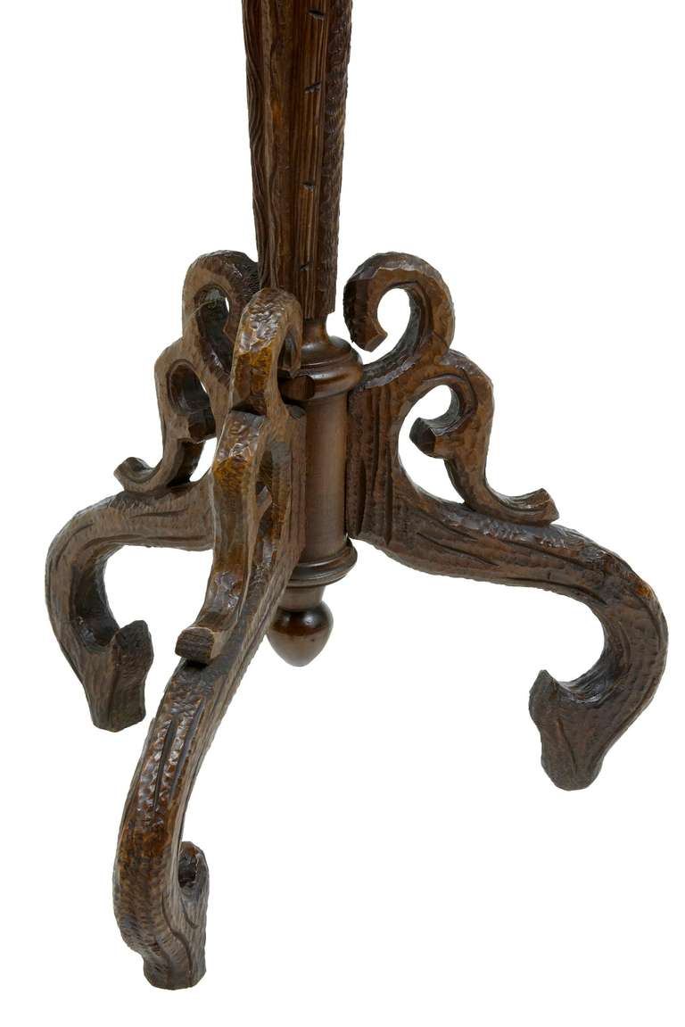 19th Century Black Forest Carved Oak Tobacco Stand In Excellent Condition In Debenham, Suffolk