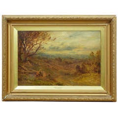 19th Century Woodland Landscape Oil on Canvas by Alfred Walter Williams