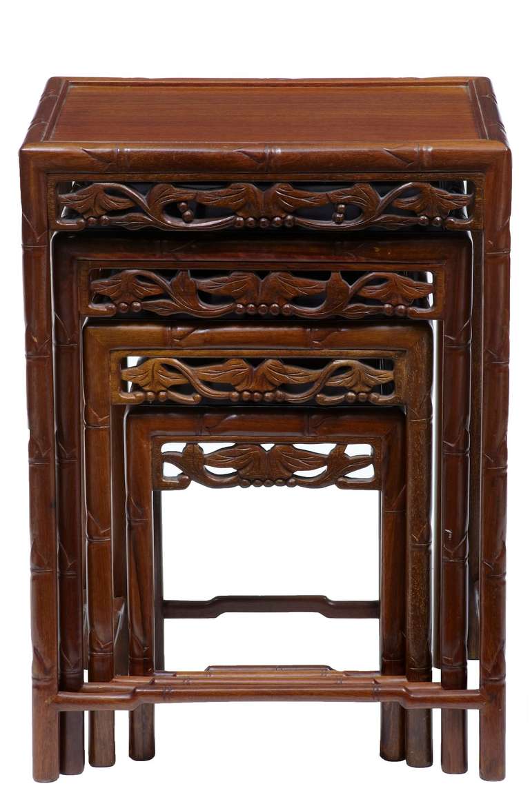 1920's Chinese Carved Hardwood Nest Of Tables 1
