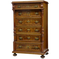 Late 19th Century Walnut Tallboy Chest Of Drawers