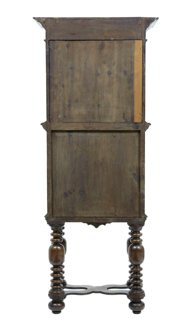 English 19th Century Victorian Carved Oak Hall Cupboard on Stand