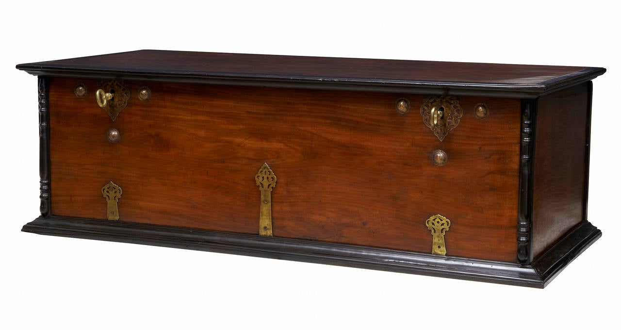 Early 19th Century Satinwood And Ebony Ceylonese Coffer Chest