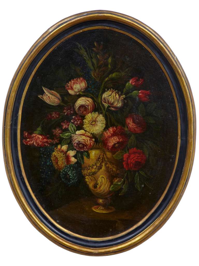 Italian 18th Century Matched Pair of Gasparo Lopez Floral Still Lifes