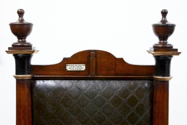 A Pair Of 19th Century And Later Victorian Masonic Oak Throne Armchairs 5