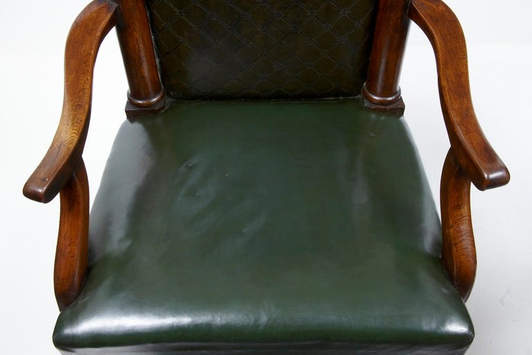 A Pair Of 19th Century And Later Victorian Masonic Oak Throne Armchairs 2