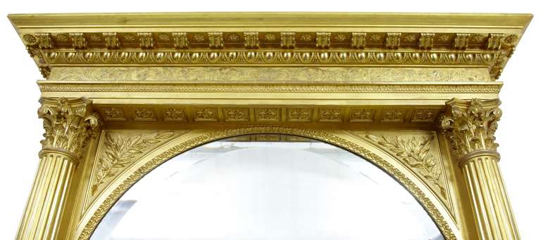 Swedish 19th Century Carved Gilt Mirror of Large Proportions