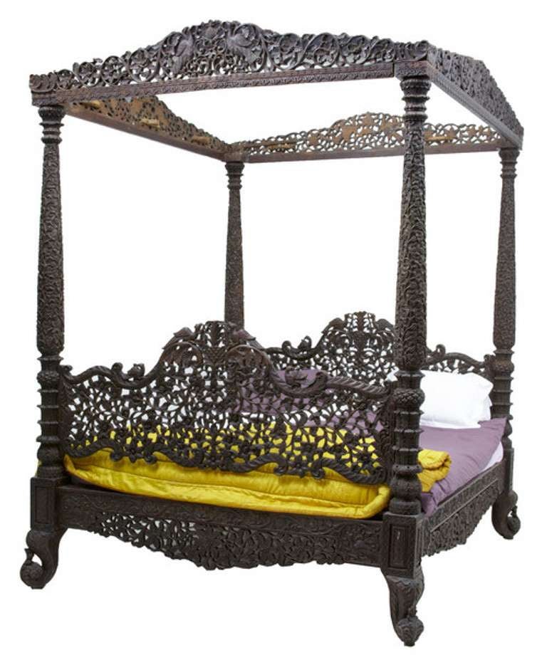 rosewood carved canopy bed new world