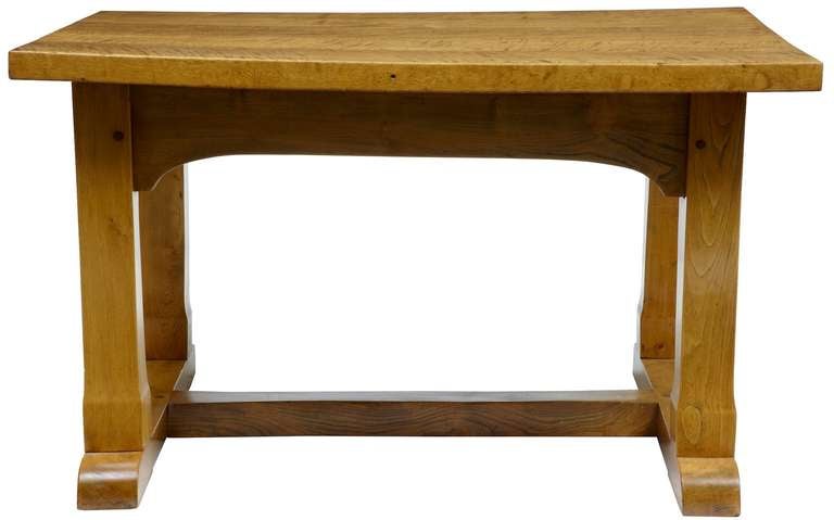 Quality ash table, circa 1950-1960 made from ash from the Higham Estate in Norfolk England.

Multiple uses for a table this size, as well as making an excellent desk.

Slight warp to top as shown in pictures

Measures: Height 28