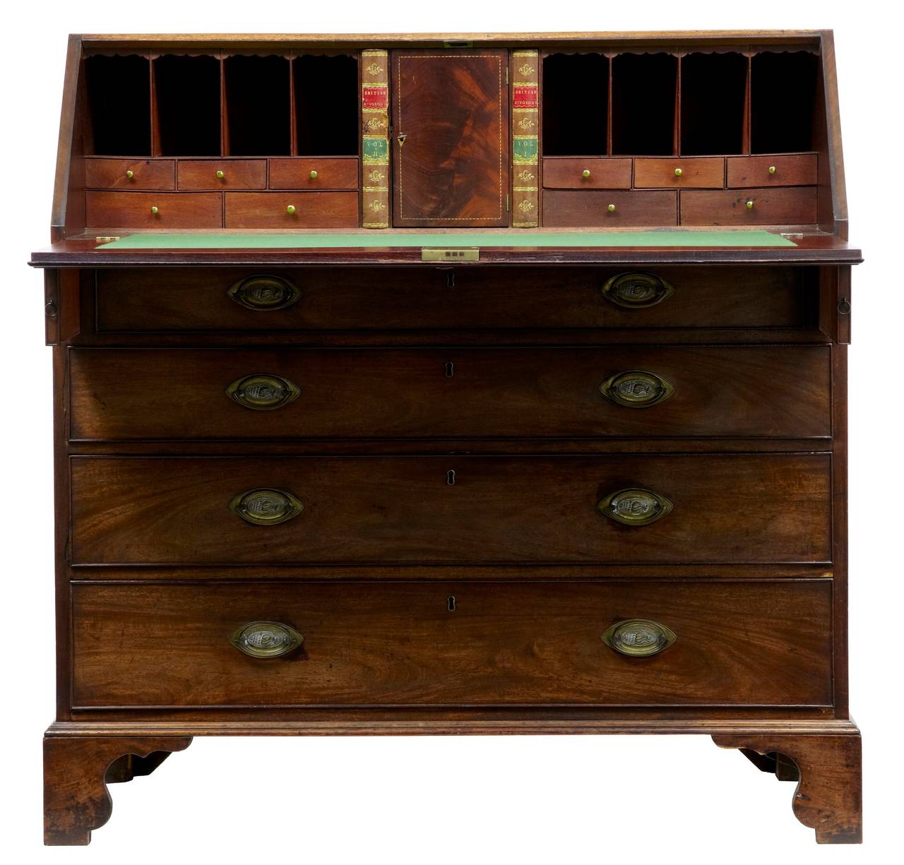 18th Century George III Large Inlaid Mahogany Bureau