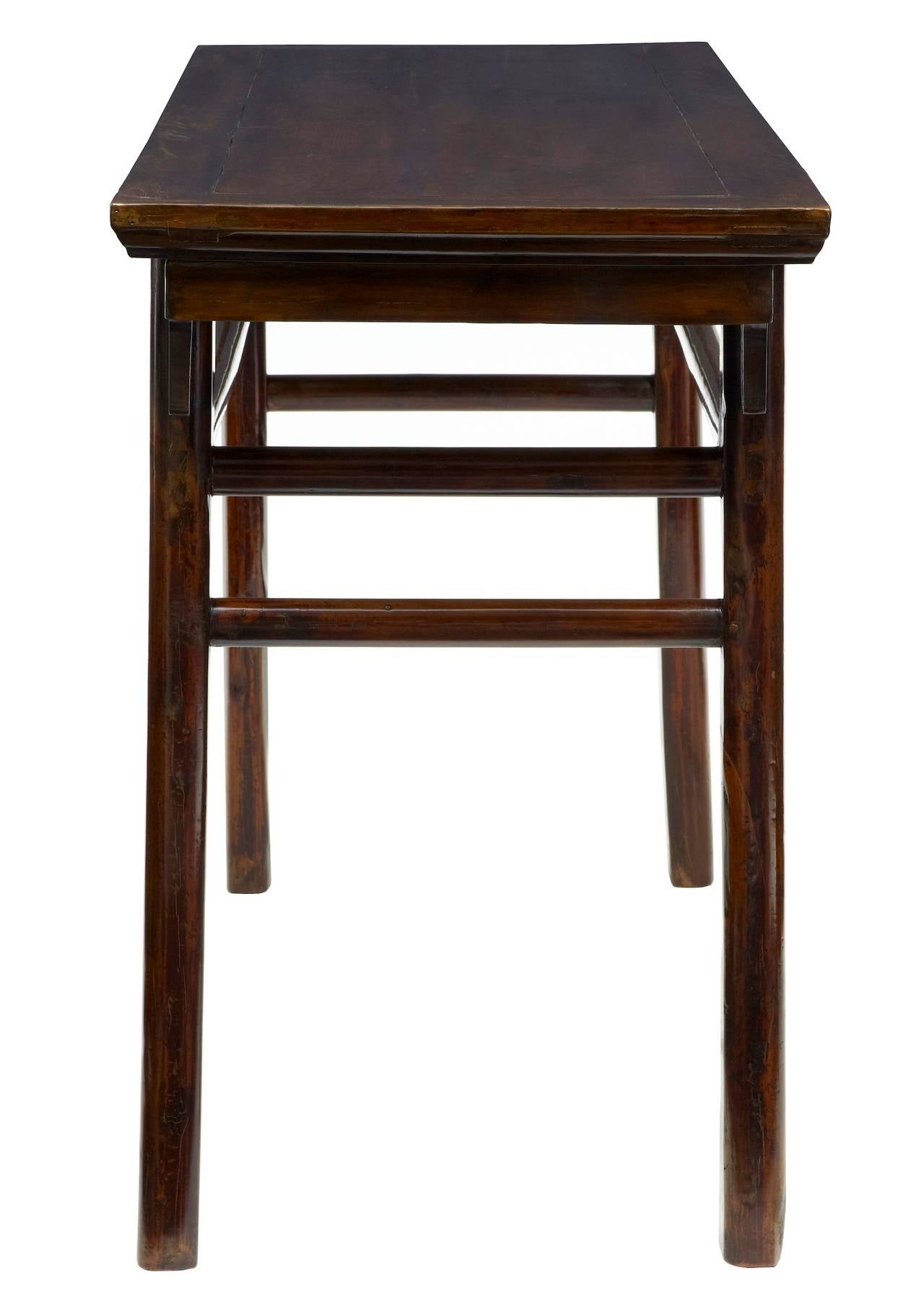 Chinese Export Late 19th Century Chinese Elm Side Table
