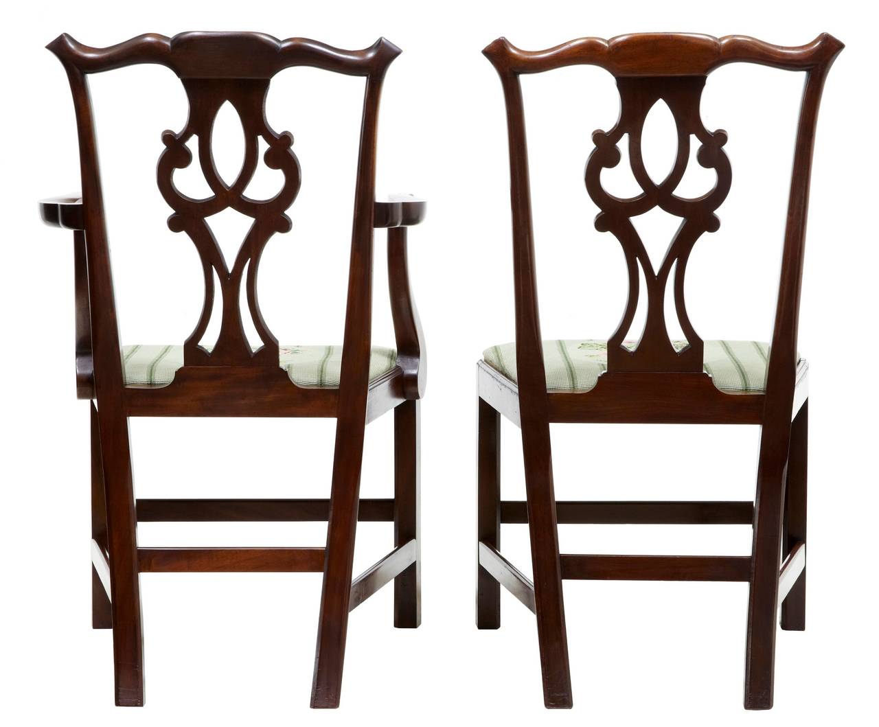 Woodwork Set of Eight 19th Century Chippendale Inspired Mahogany Dining Chairs