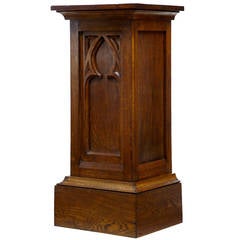 19th Century Gothic Oak Pedestal