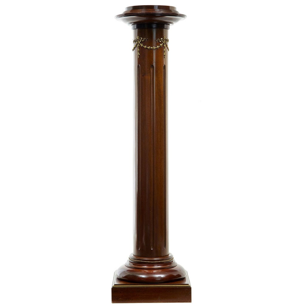 Early 20th Century Empire Influenced Mahogany Pedestal