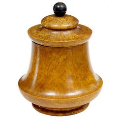 1920s Art Deco Swedish Elm Tobacco Jar 1920s Art Deco Swedish Elm Tobacco Jar