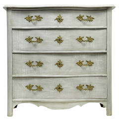 19th Century Swedish Serpentine Painted Chest of Drawers