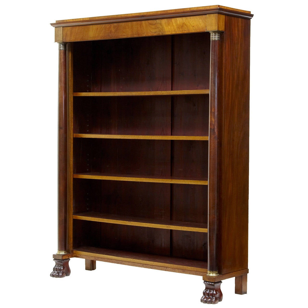 19th Century French Empire Mahogany Open Bookcase at 1stDibs