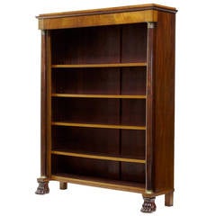 19th Century French Empire Mahogany Open Bookcase