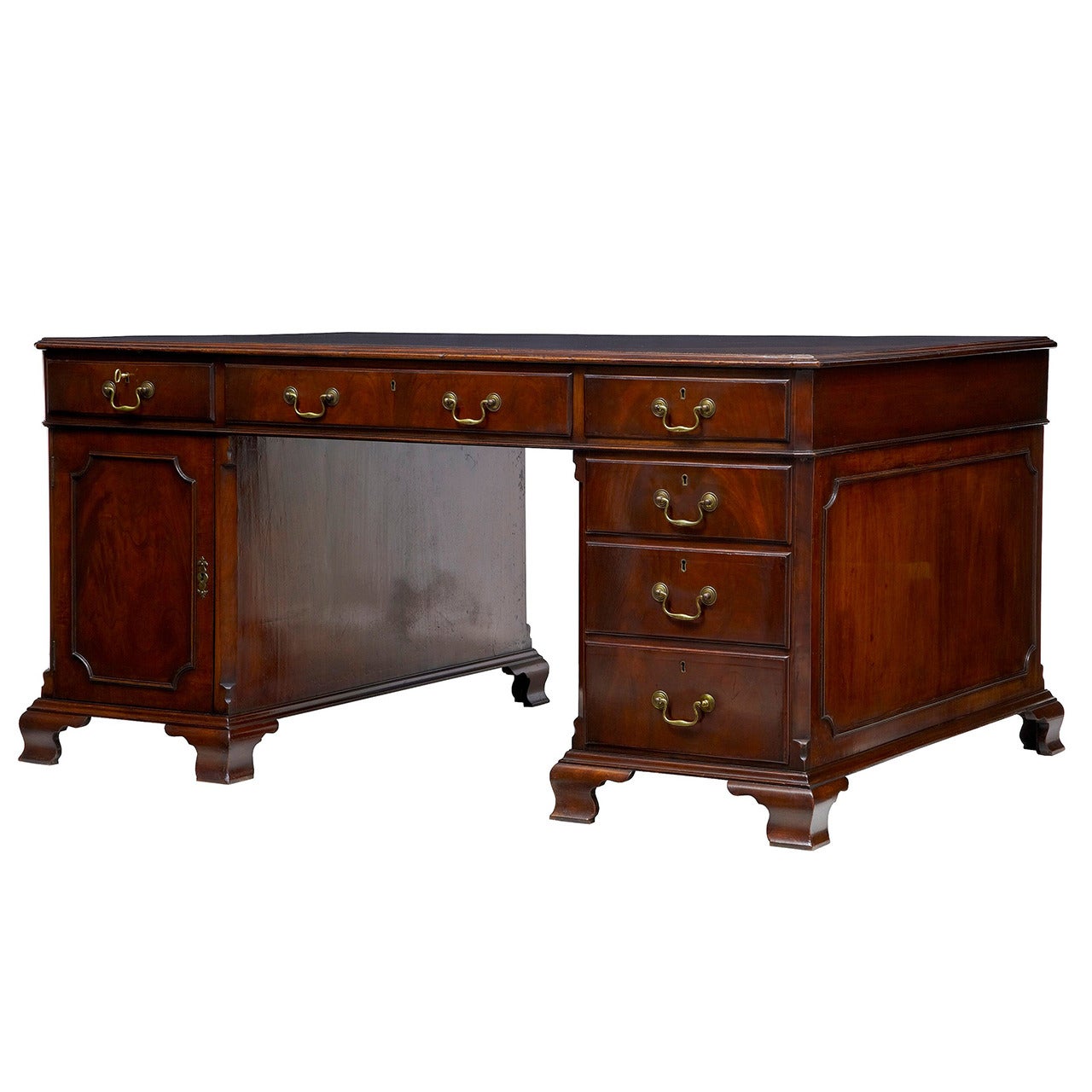 Early 19th Century George III English Mahogany Partners Desk