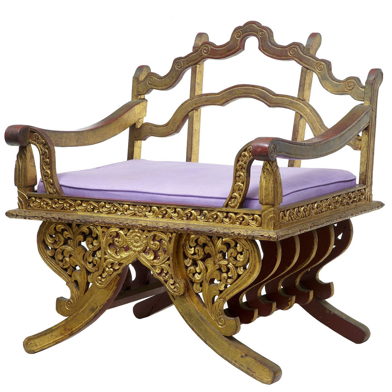 Chaise de selle orientale thaïlandaise Howdah éléphant doré sur 1stDibs