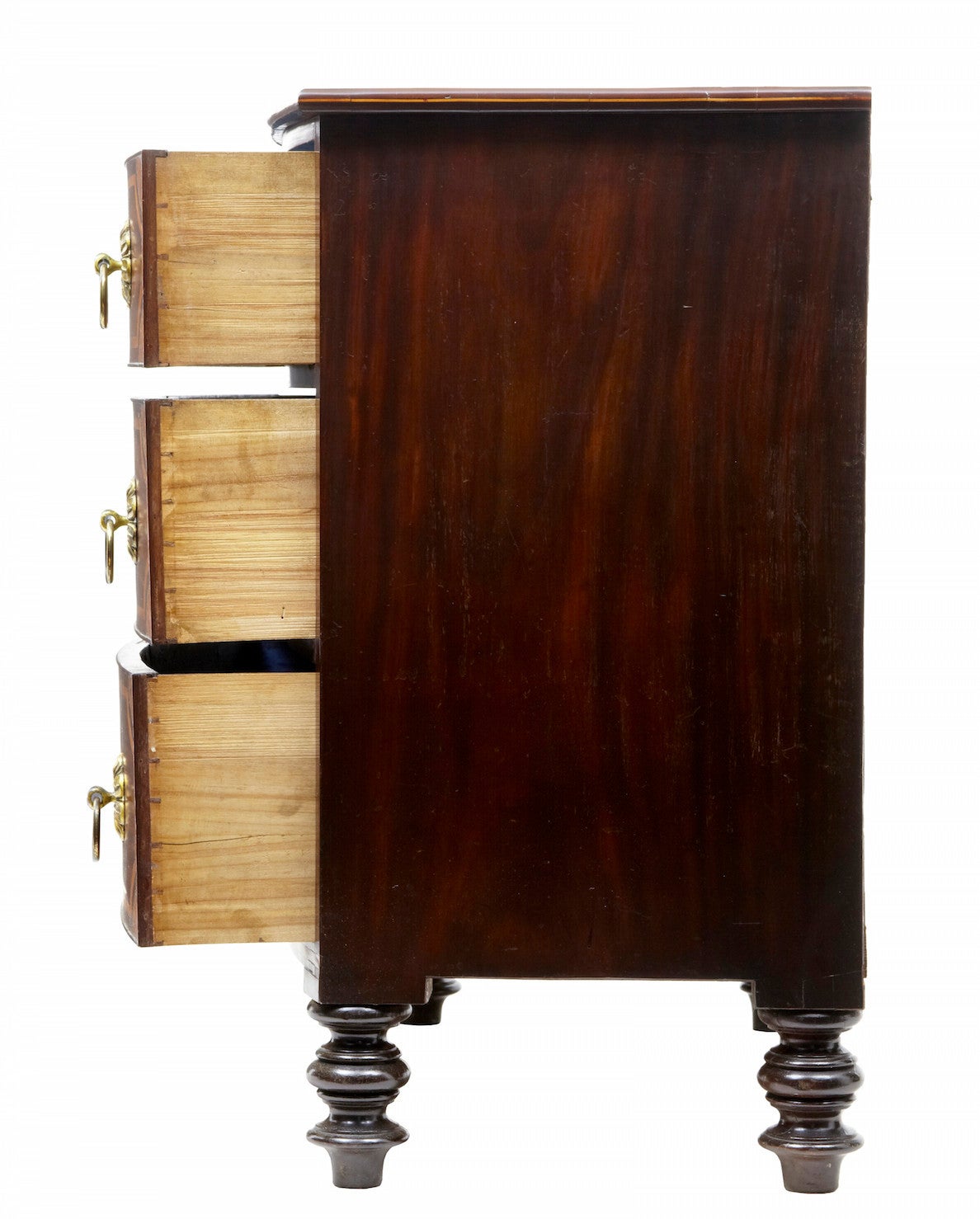 Early 19th Century Irish Inlaid Mahogany Bowfront Chest of Drawers