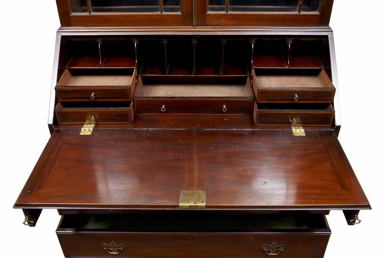 19th Century Early Victorian Mahogany Bureau Bookcase at 1stDibs