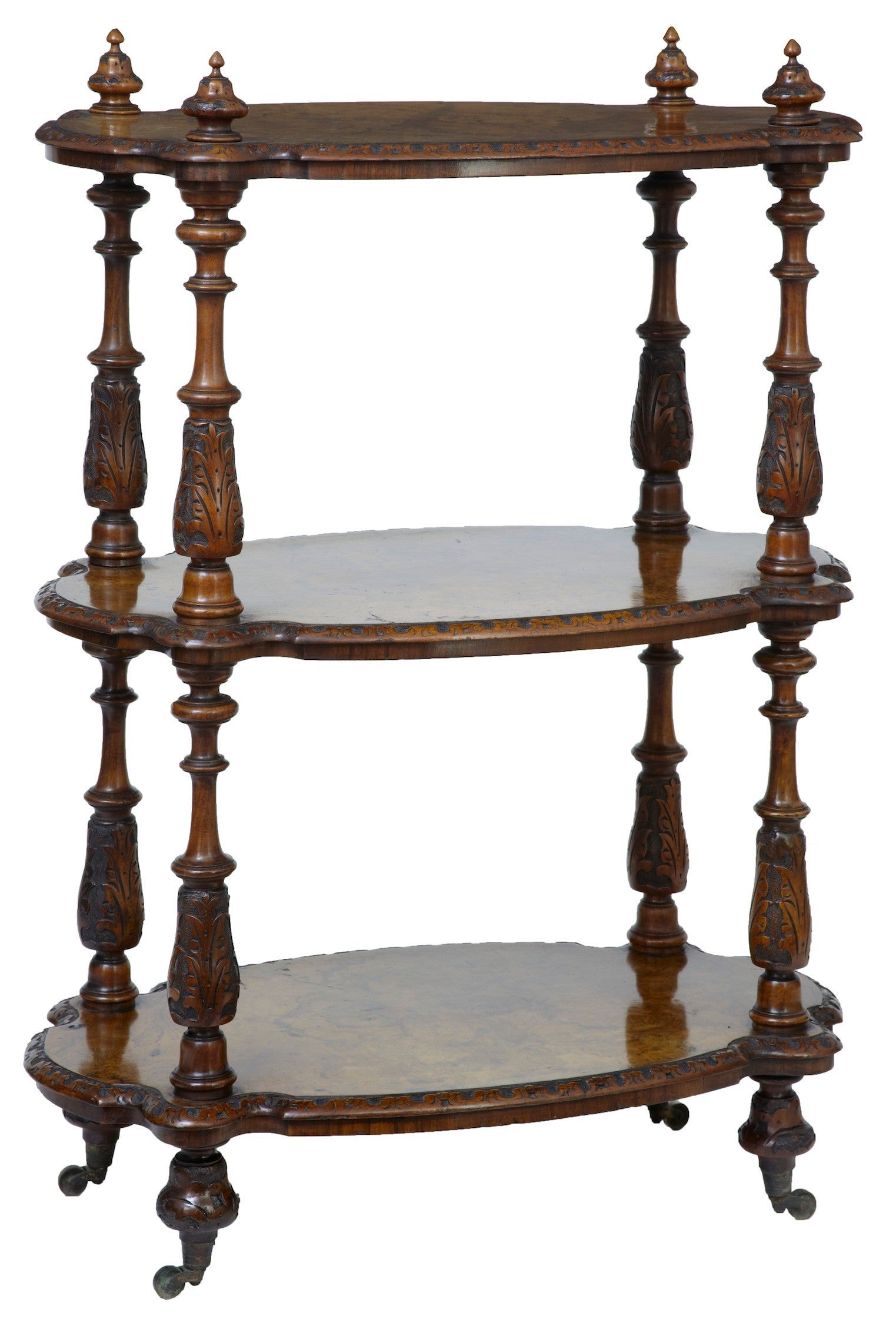 19th Century High Victorian Carved Walnut Whatnot