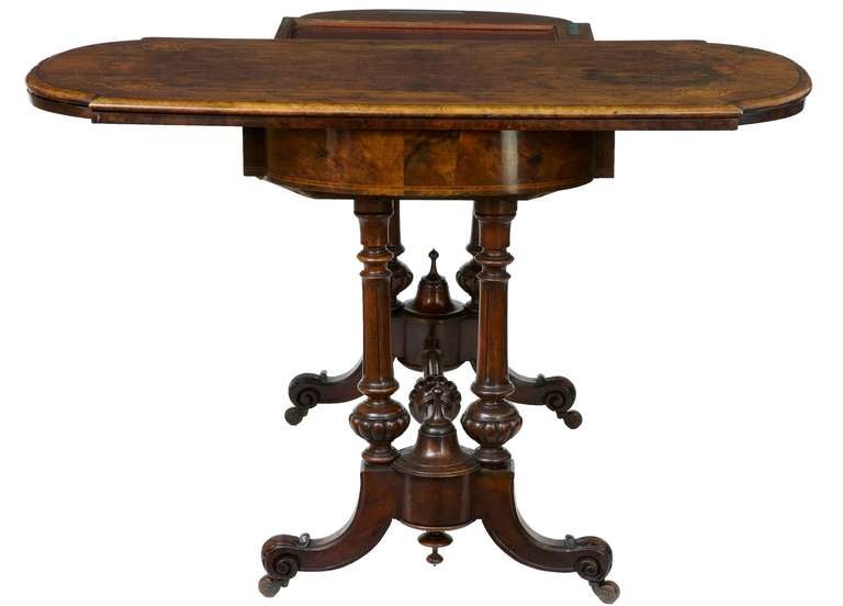 Unusual 19th Century Carved Walnut Card Table In Excellent Condition In Debenham, Suffolk
