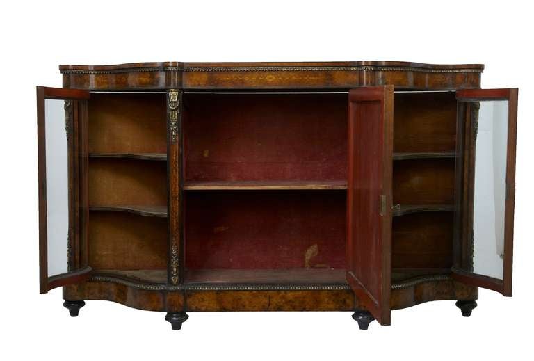 19th Century Serpentine Walnut Credenza Sideboard