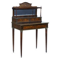 19th Century Inlaid Rosewood Writing Table
