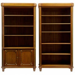 Pair of 19th Century Mahogany Empire Open Bookcases