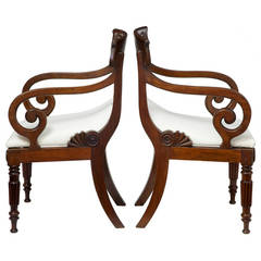 Pair of 19th Century William IV Mahogany Library Chairs