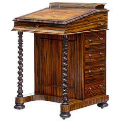 Rare 19th Century Coromandel Early Victorian Davenport Desk