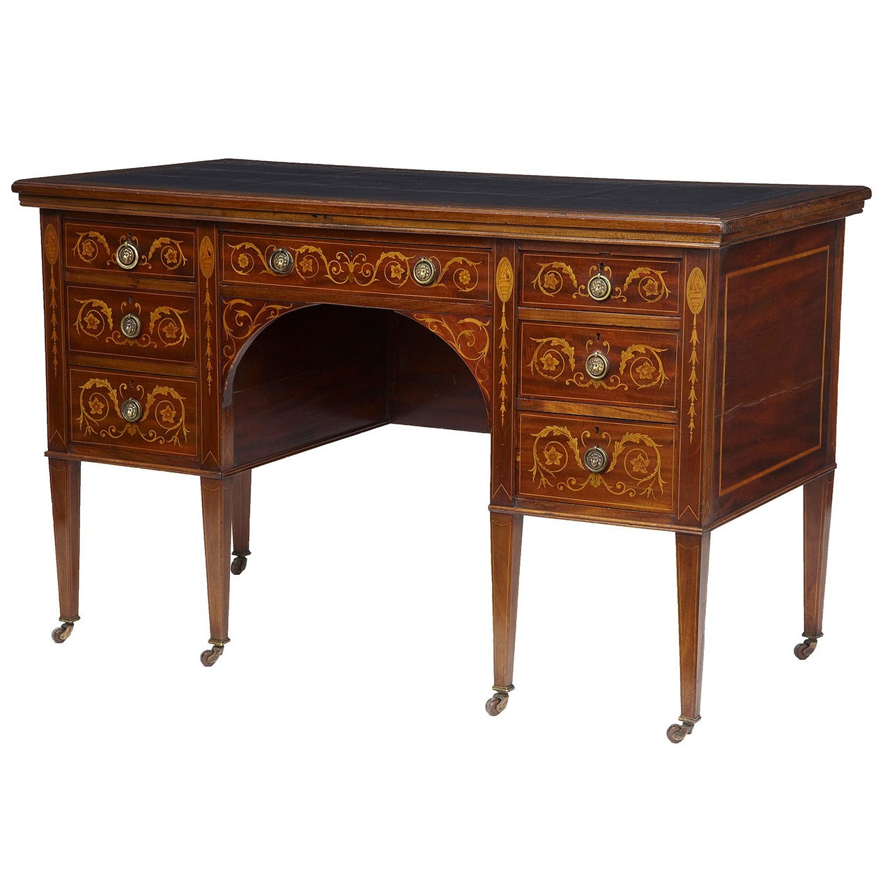 Late Victorian Inlaid Mahogany Writing Desk