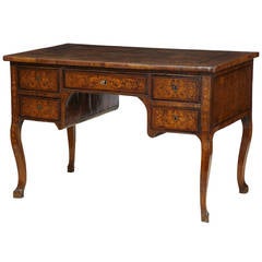 Rare 18th Century Italian Inlaid Walnut Writing Desk