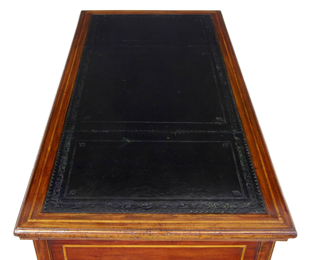 20th Century Late Victorian Inlaid Mahogany Writing Desk