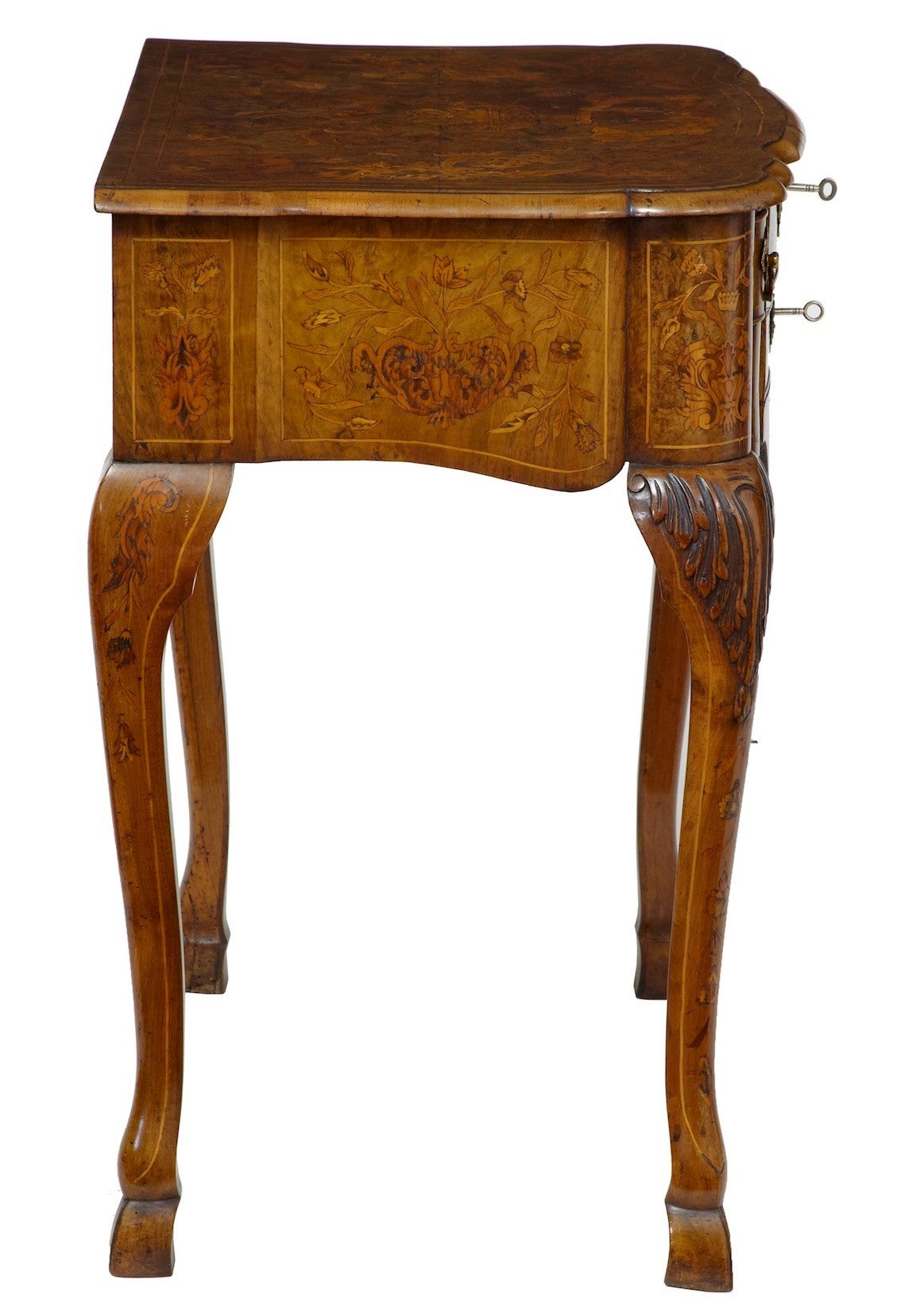 18th Century Dutch Walnut Marquetry Lowboy Side Table 1