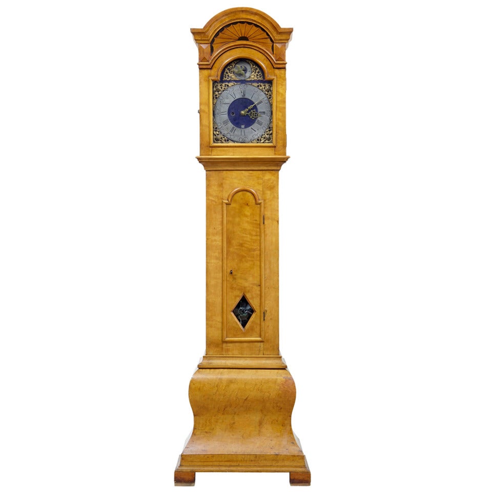 18th Century Birch Scandinavian Longcase Grandfather Clock
