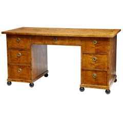 19th Century Swedish Birch Knee Hole Desk