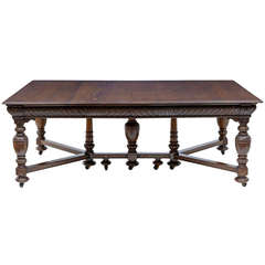 Antique 19th Century Oak Extending Dining Table