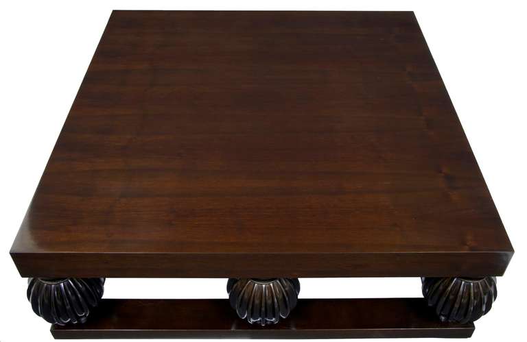 English 20th Century Large Walnut Contemporary Art Deco Influenced Coffee Lounge Table