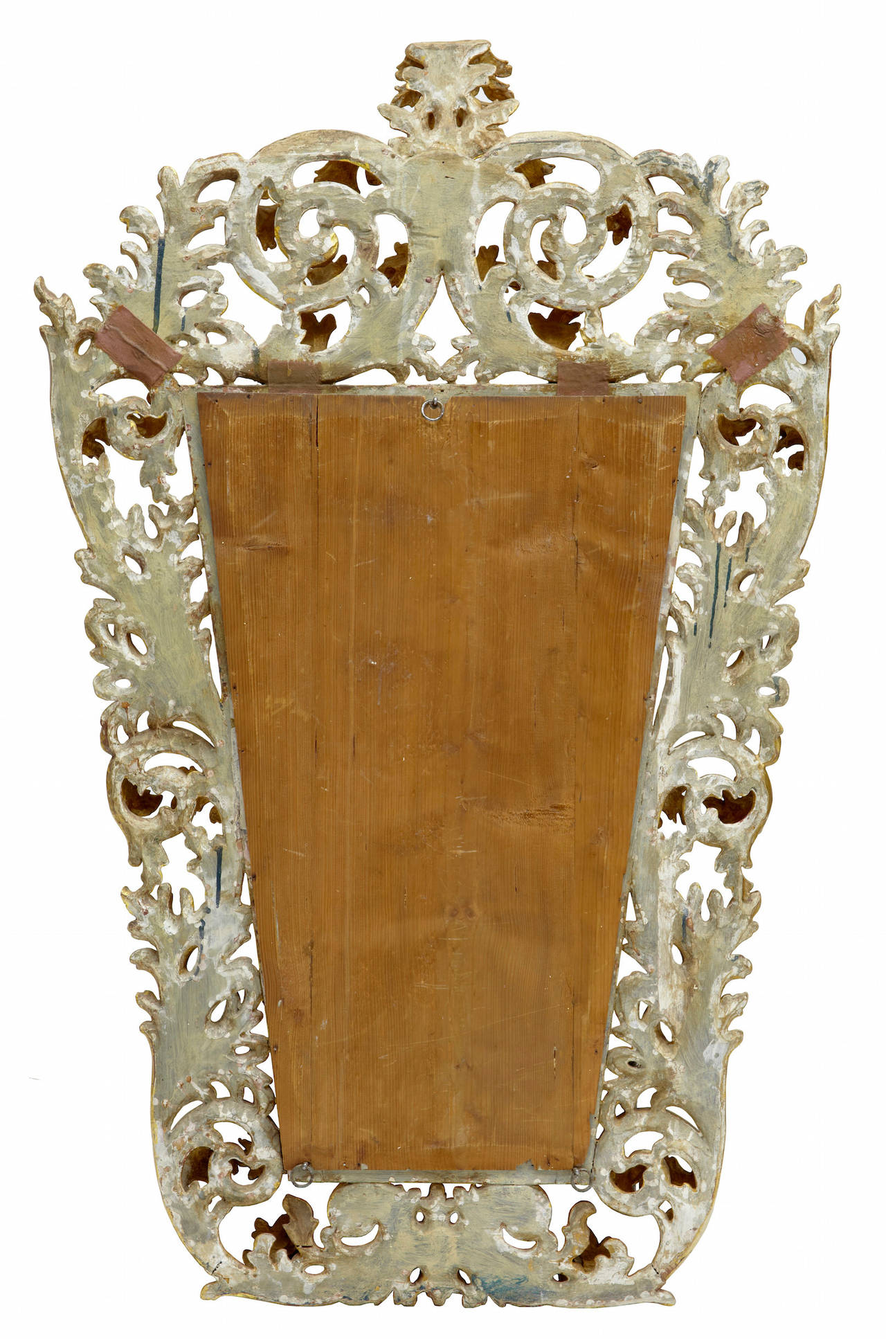 18th century carved Italian giltwood mirror

Superb top quality Italian mirror, circa 1730.

Tapering mirror is profusely surrounded by carved florals and swags, in excellent condition.

Later mirror plate.

Measures: Height: 55