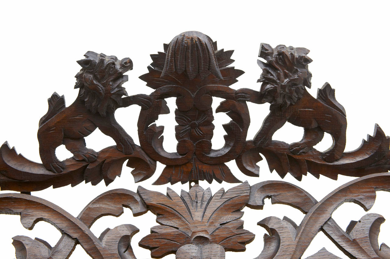 Baroque Revival 19th Century French Carved Oak Mirror