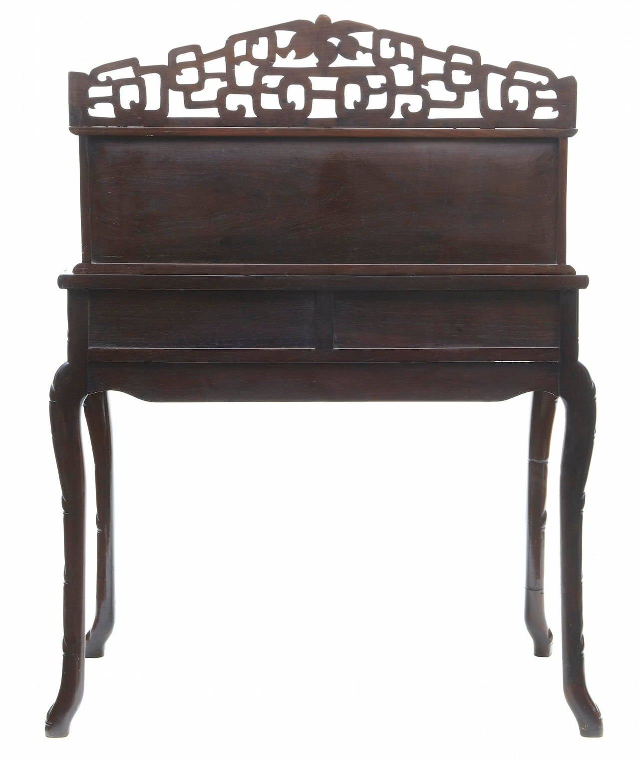 Chinese Export 19th Century Carved Hongmu Chinese Desk and Stool